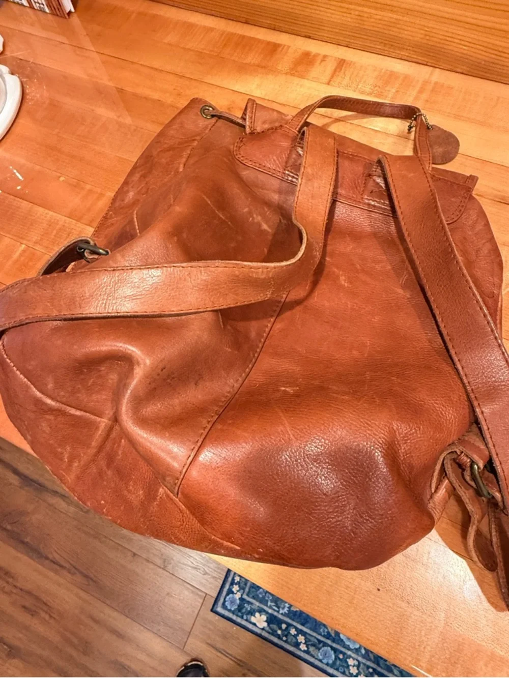 Premium Tan Leather Backpack -‎ Classic Casual Carry